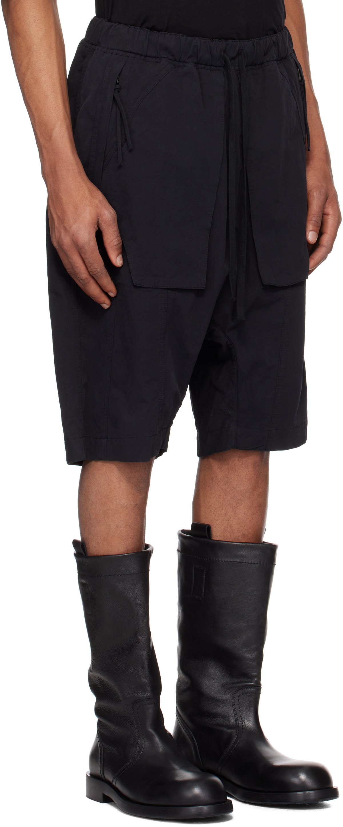 Professor.E Black Object-Faded Shorts