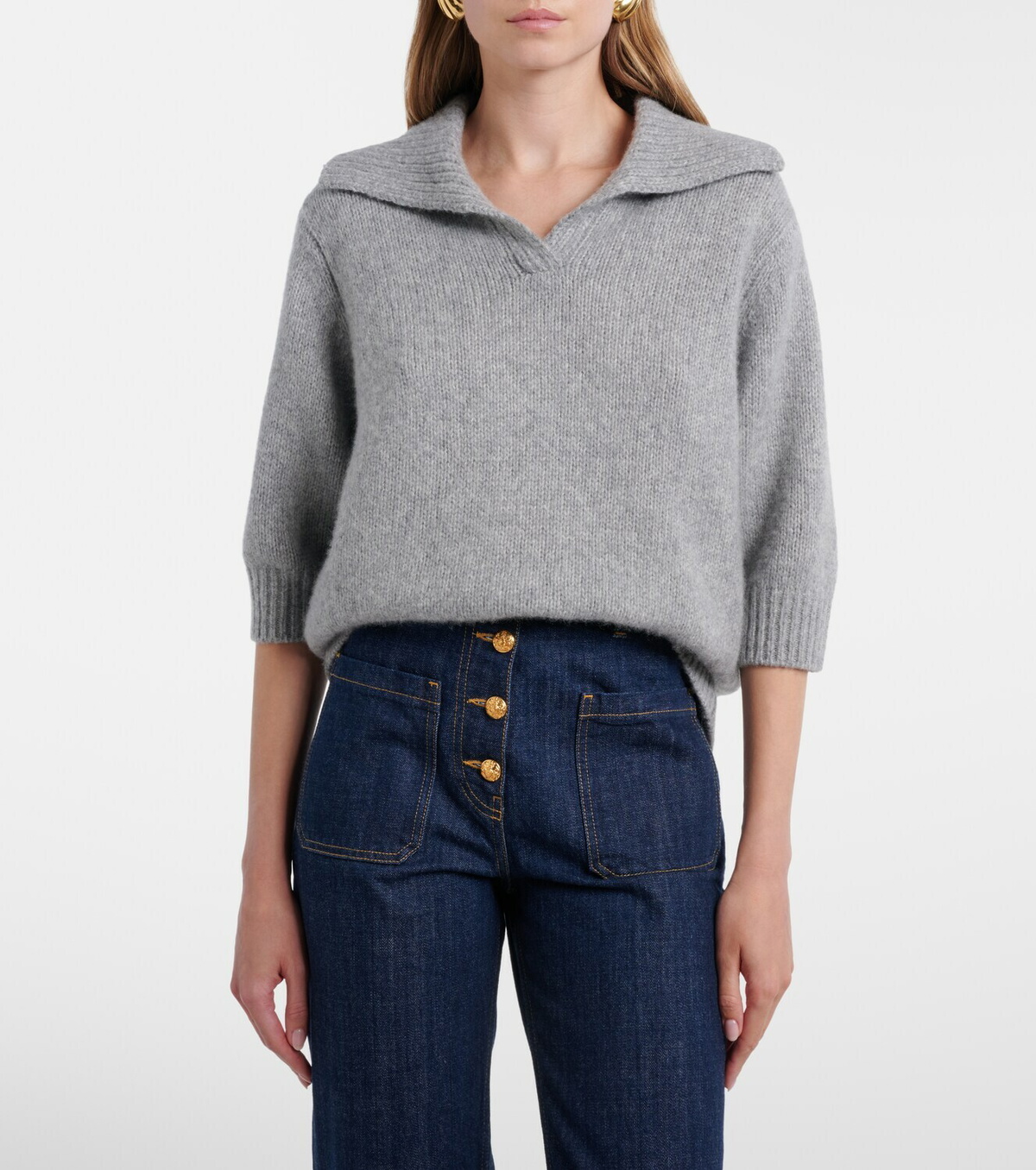 Lisa Yang Lailai cashmere and silk polo sweater