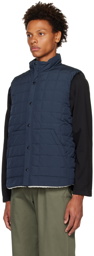 TAION Navy Quilted Reversible Down Vest