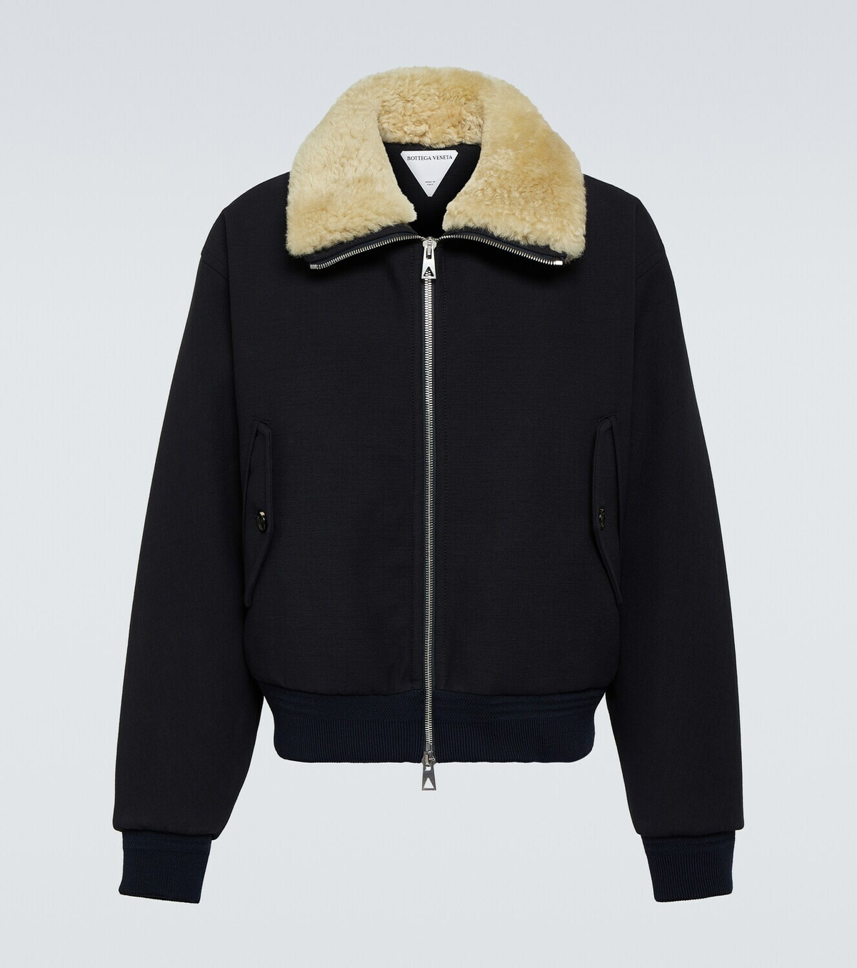 Bottega Veneta Shearling-trimmed cotton-blend jacket Bottega Veneta