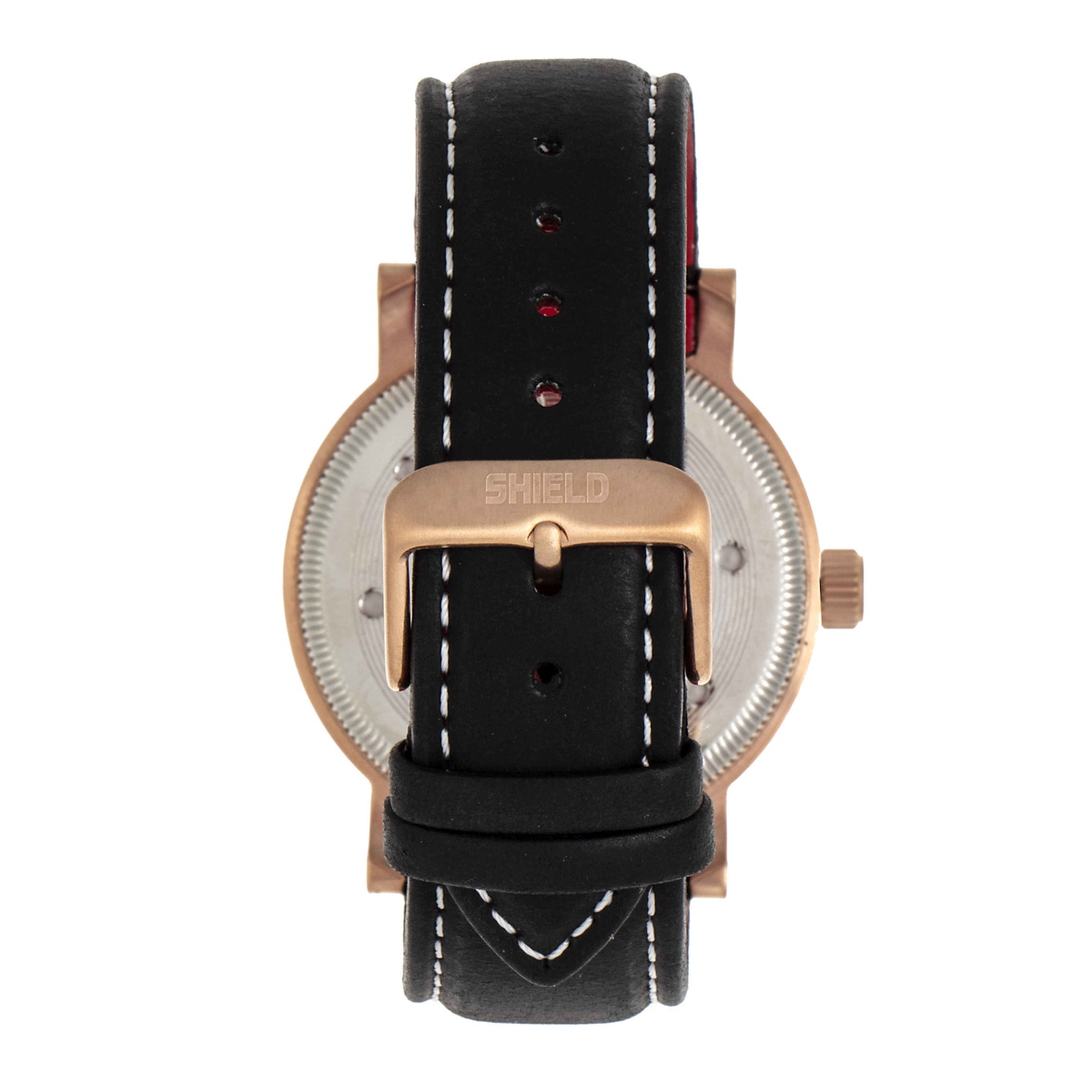 Shield Gilliam Quartz Black Dial Black Leather Mens Watch SLDSH100-4