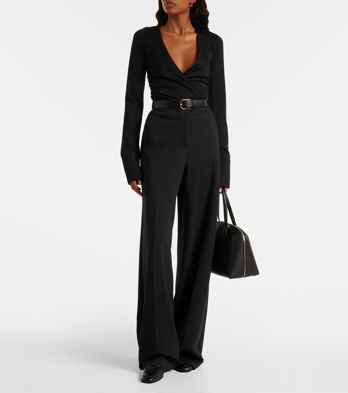 Max Mara Nigella draped wool bodysuit
