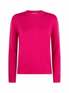 MC2 Saint Barth Woman Crewneck Fuchsia Sweater With St. Barth Embroidery