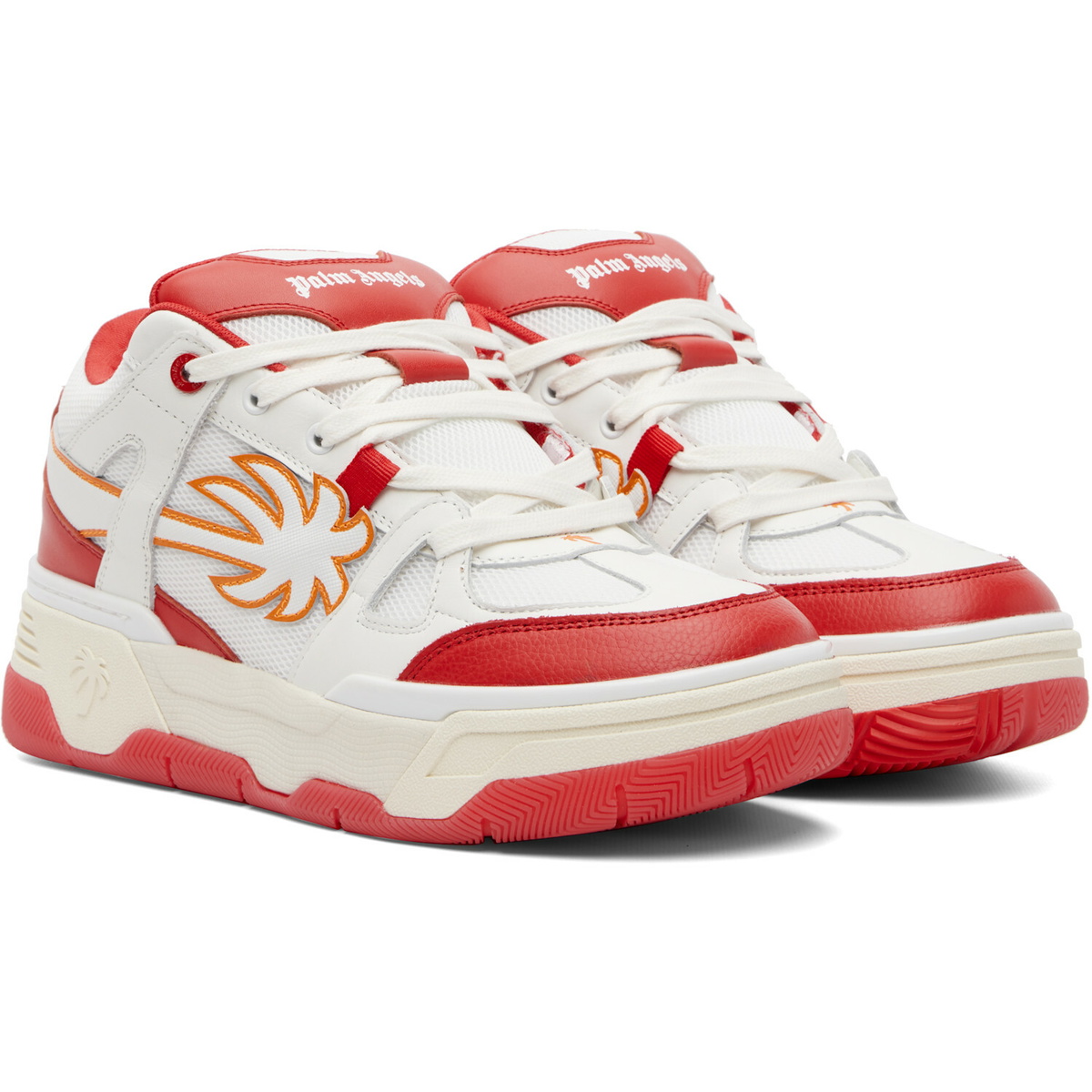 Palm Angels Red & White Palm Skate Sneakers