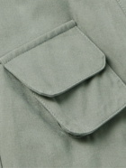 Stòffa - Cropped Peached Cotton-Twill Jacket - Green