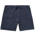 Hartford - Slim-Fit Linen-Chambray Drawstring Shorts - Men - Storm blue