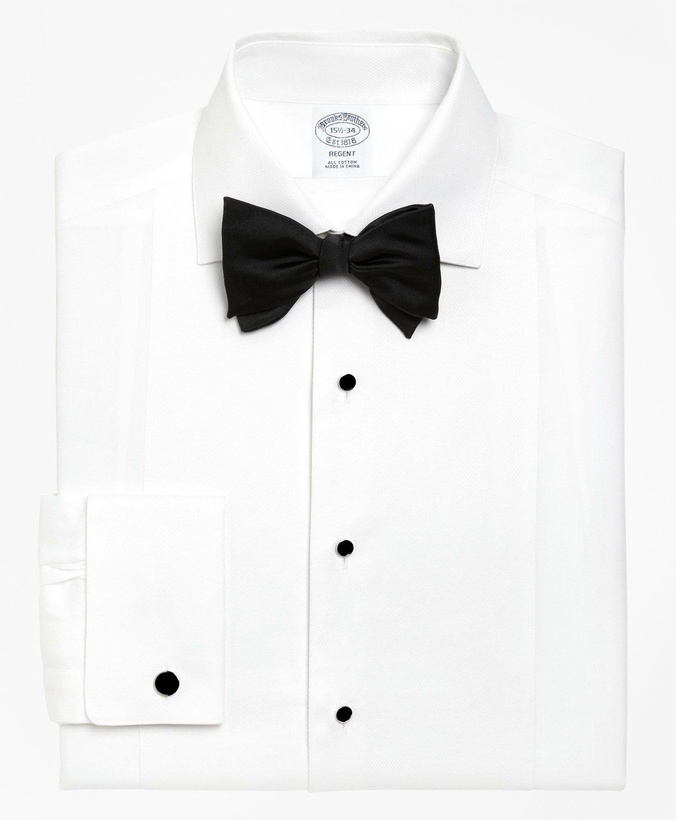 Photo: Brooks Brothers Men's Regent Fit Bib-Front Spread Collar Tuxedo Shirt | White