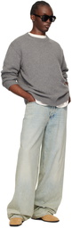 The Elder Statesman Gray Simple Sweater