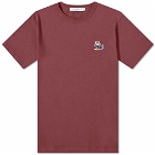 Maison Kitsuné Men's Dressed Fox Patch Classic T-Shirt in Wine