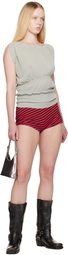 Paloma Wool Red & Navy Dio Shorts