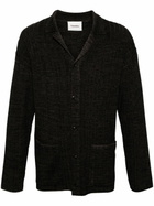 Nanushka Black Torben Ribbed Knit Cardigan