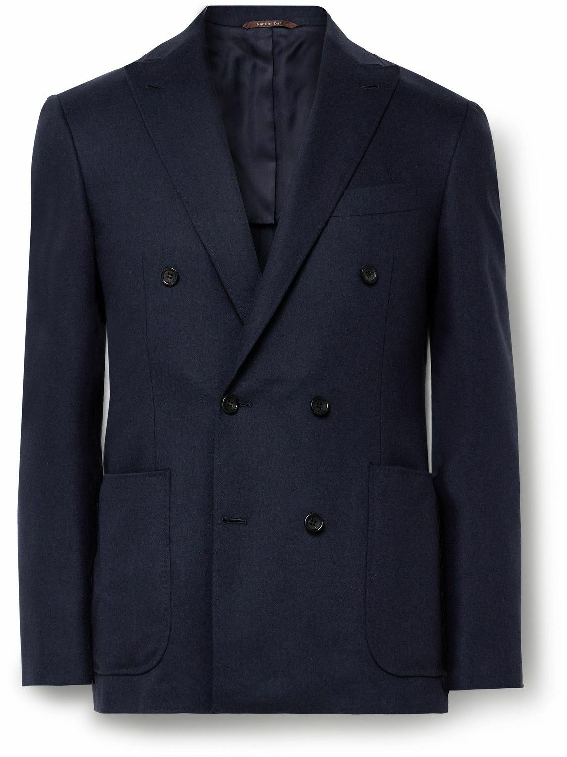 Canali - Kei Slim-Fit Double-Breasted Wool-Blend Felt Suit Jacket ...