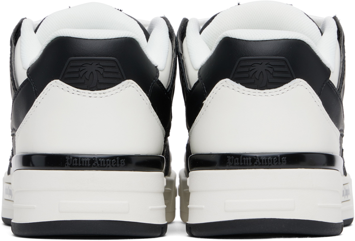 Palm Angels White & Black Venice Leather Sneakers