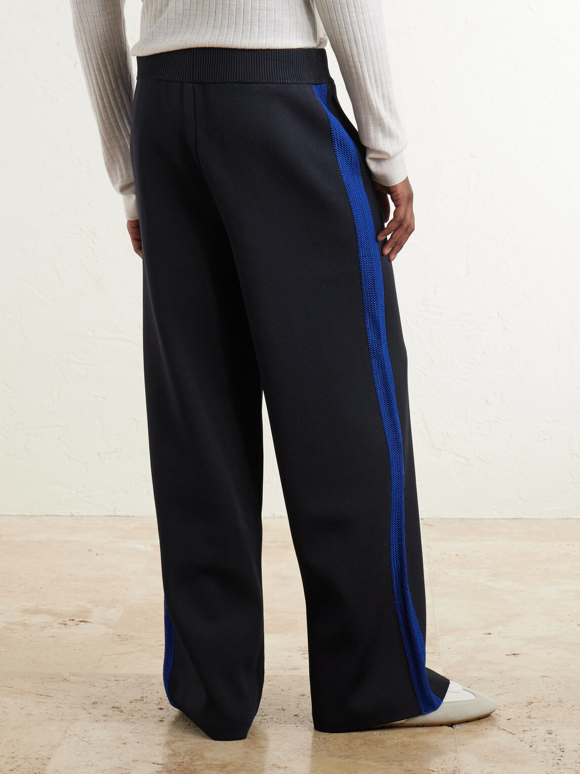 Wales Bonner - Straight-Leg Logo-Embroidered Knitted Drawstring Sweatpants - Blue