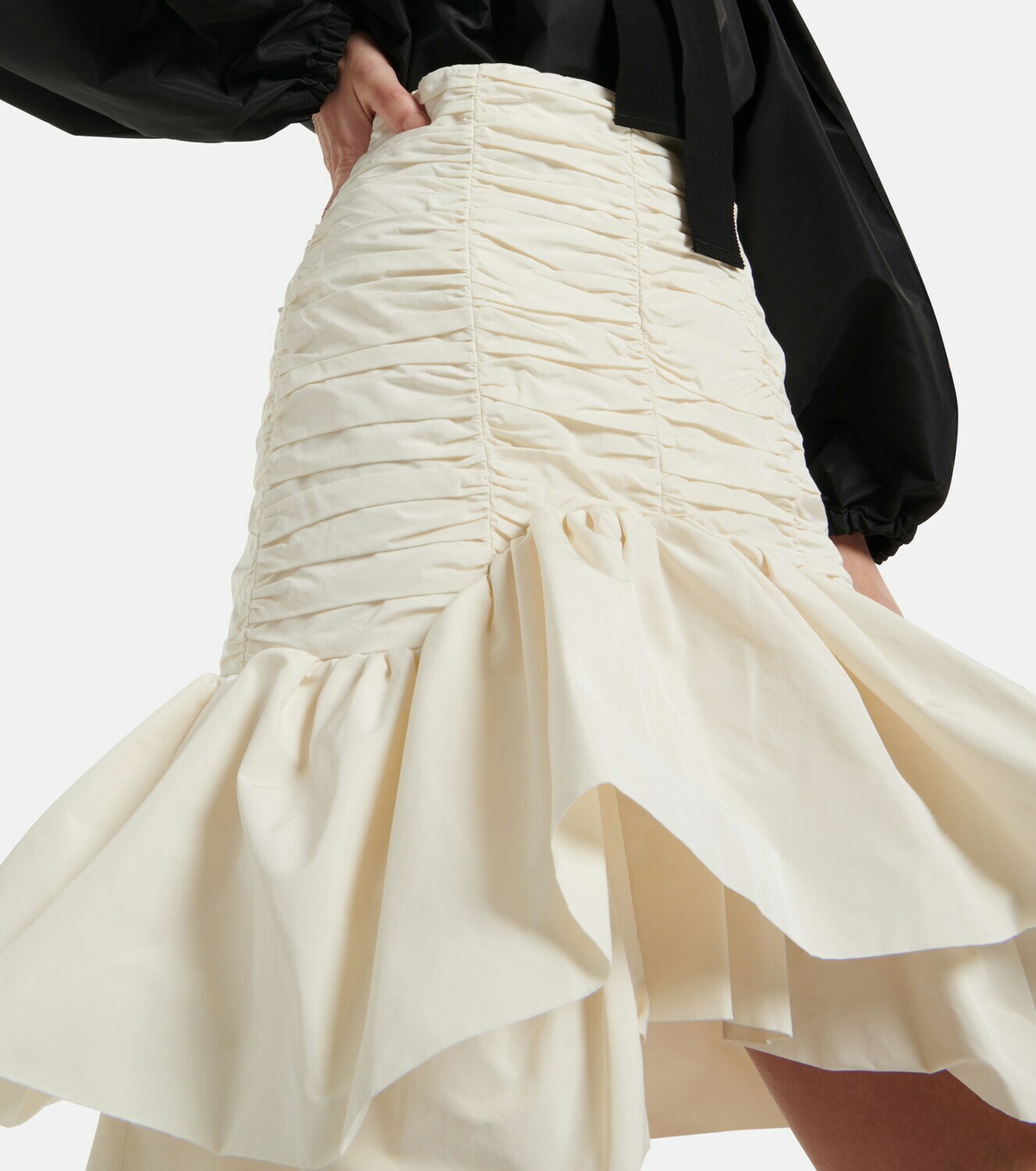 パトゥ PATOU Ruched faille miniskirt ホワイト Patou Ruched faille miniskirt Patou