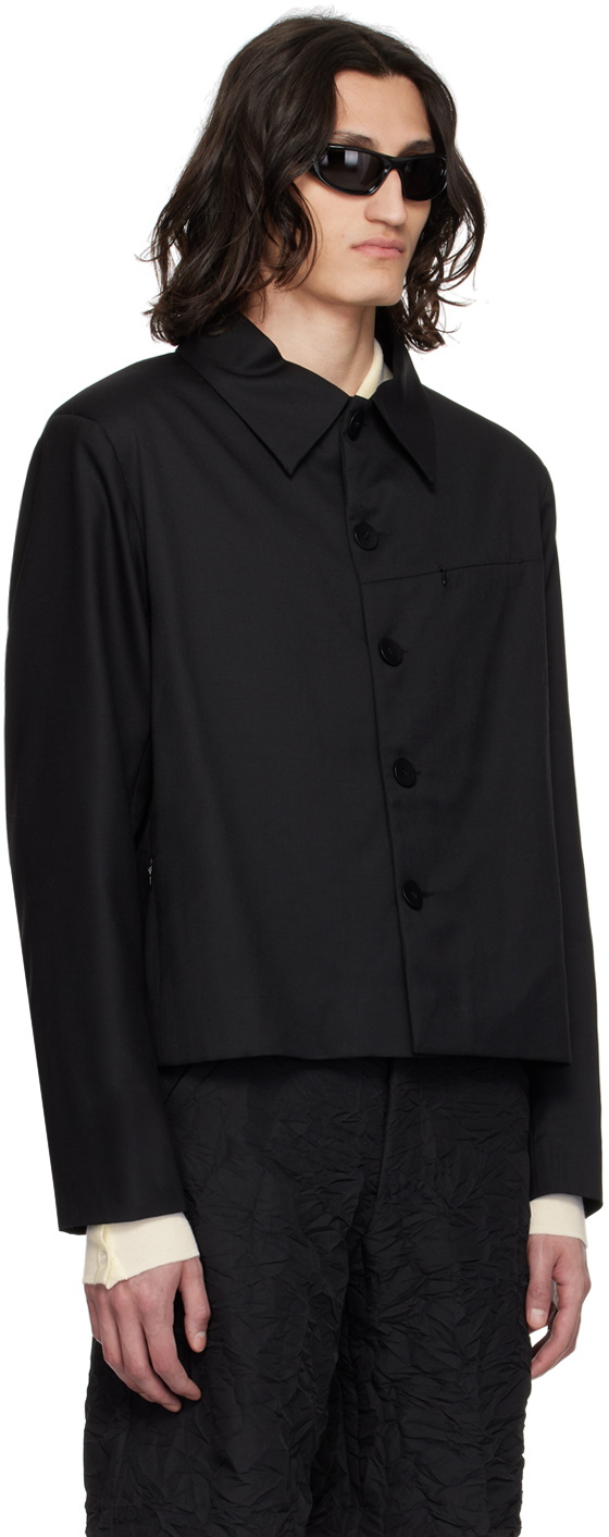 【関税込み】Spencer Badu ブラック アシンメトリー ジャケット Sacai アシンメトリー ジャケット | ブラック | FARFETCH JP