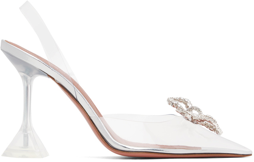 Amina Muaddi Transparent Rosie Glass Sling 95 Heels Amina Muaddi