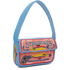 Staud Blue & Pink Tommy Beaded Bag