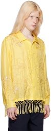 Bode Yellow Paquerette Fringe Shirt