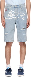 ICECREAM Blue Running Dog Denim Shorts