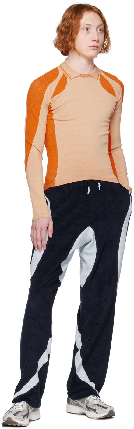 Saul Nash Orange Drop Stitch Polo