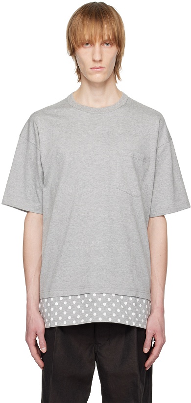 Photo: Comme des Garçons Homme Gray Polka Dot T-Shirt