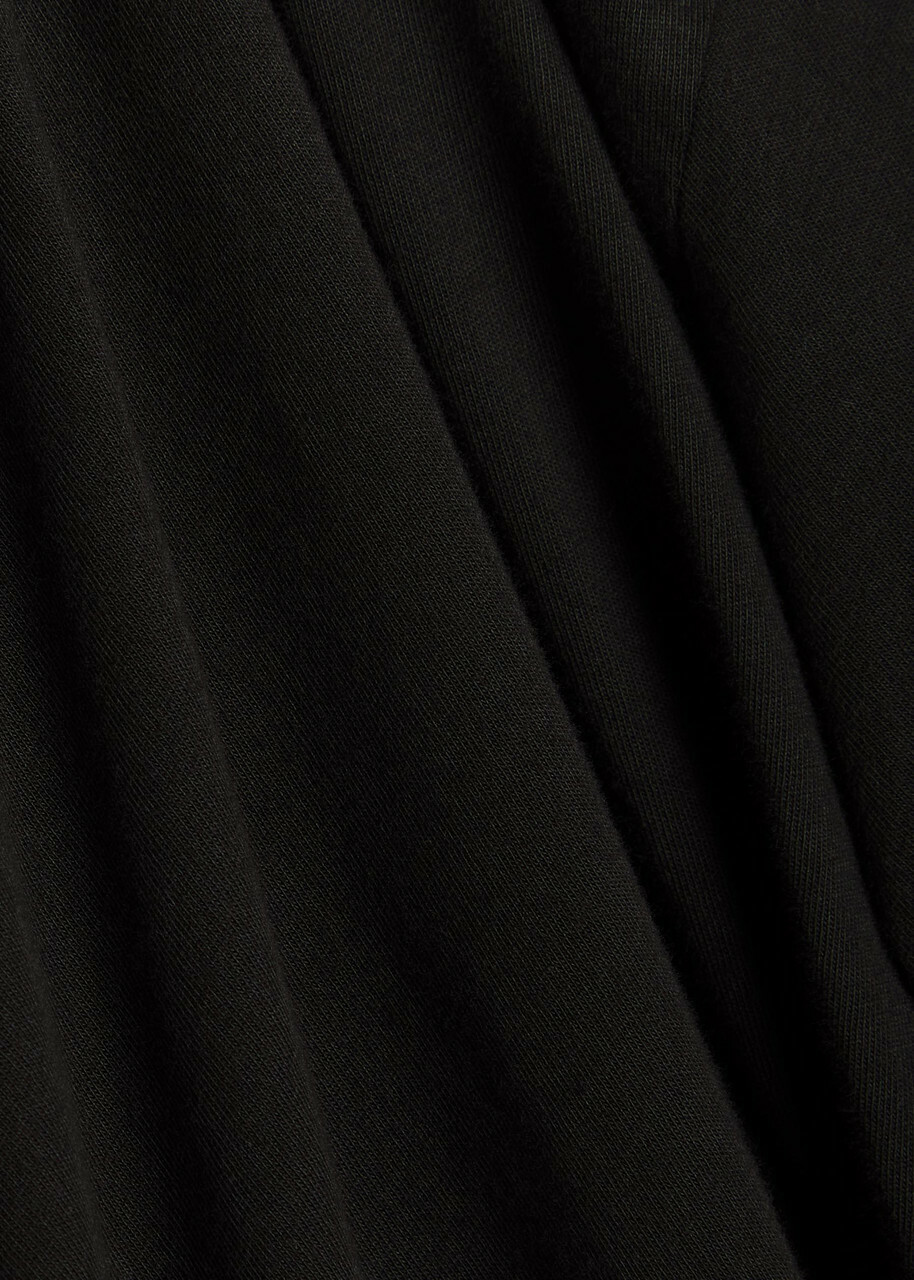 Agolde Zanna Gathered Cotton Maxi T-shirt Dress Black
