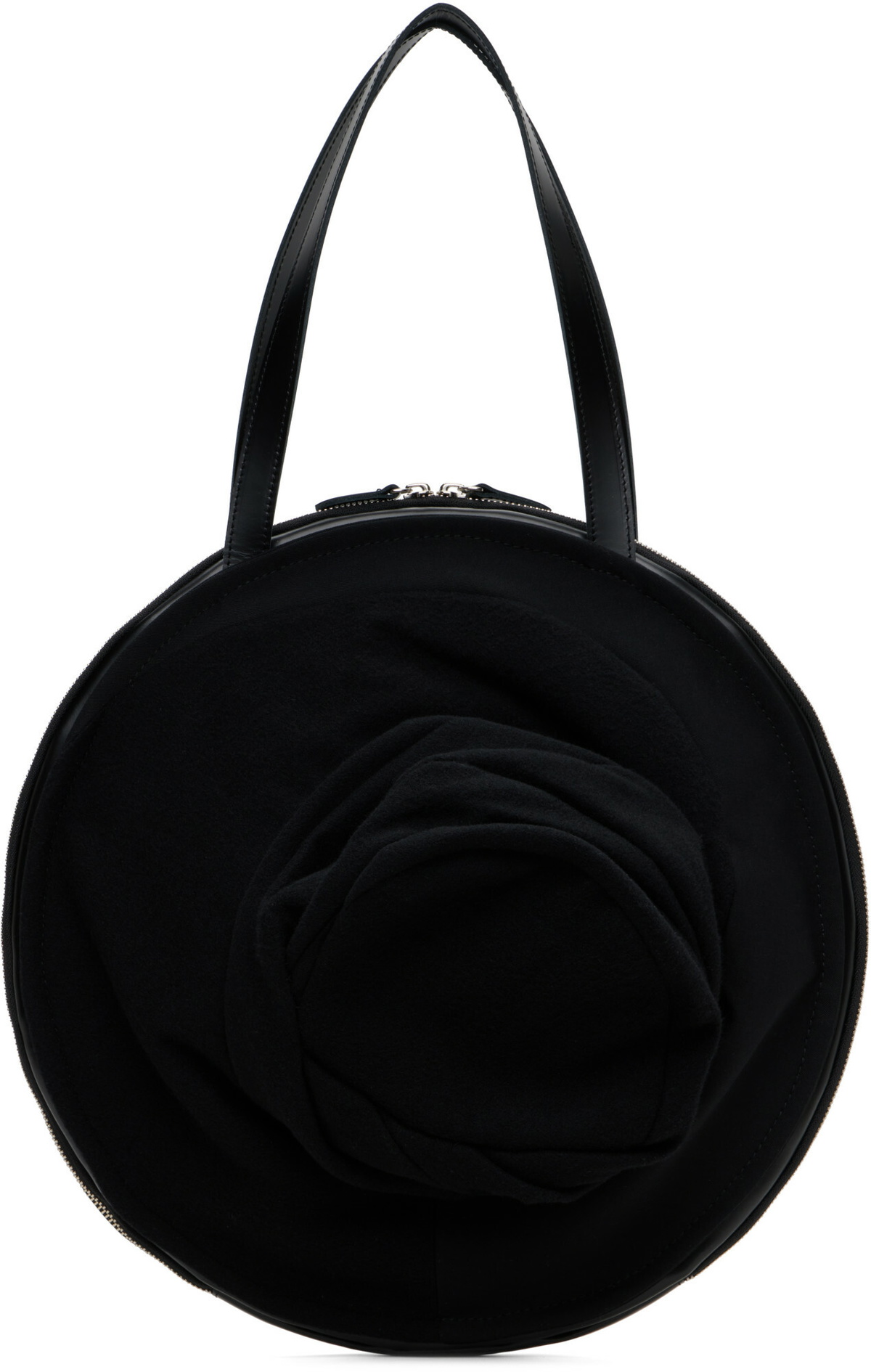 Junya Watanabe Black Smooth Wool & Leather Bag
