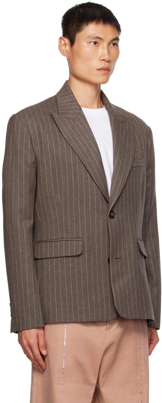 BLUEMARBLE Brown Pinstripe Blazer