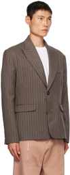 BLUEMARBLE Brown Pinstripe Blazer