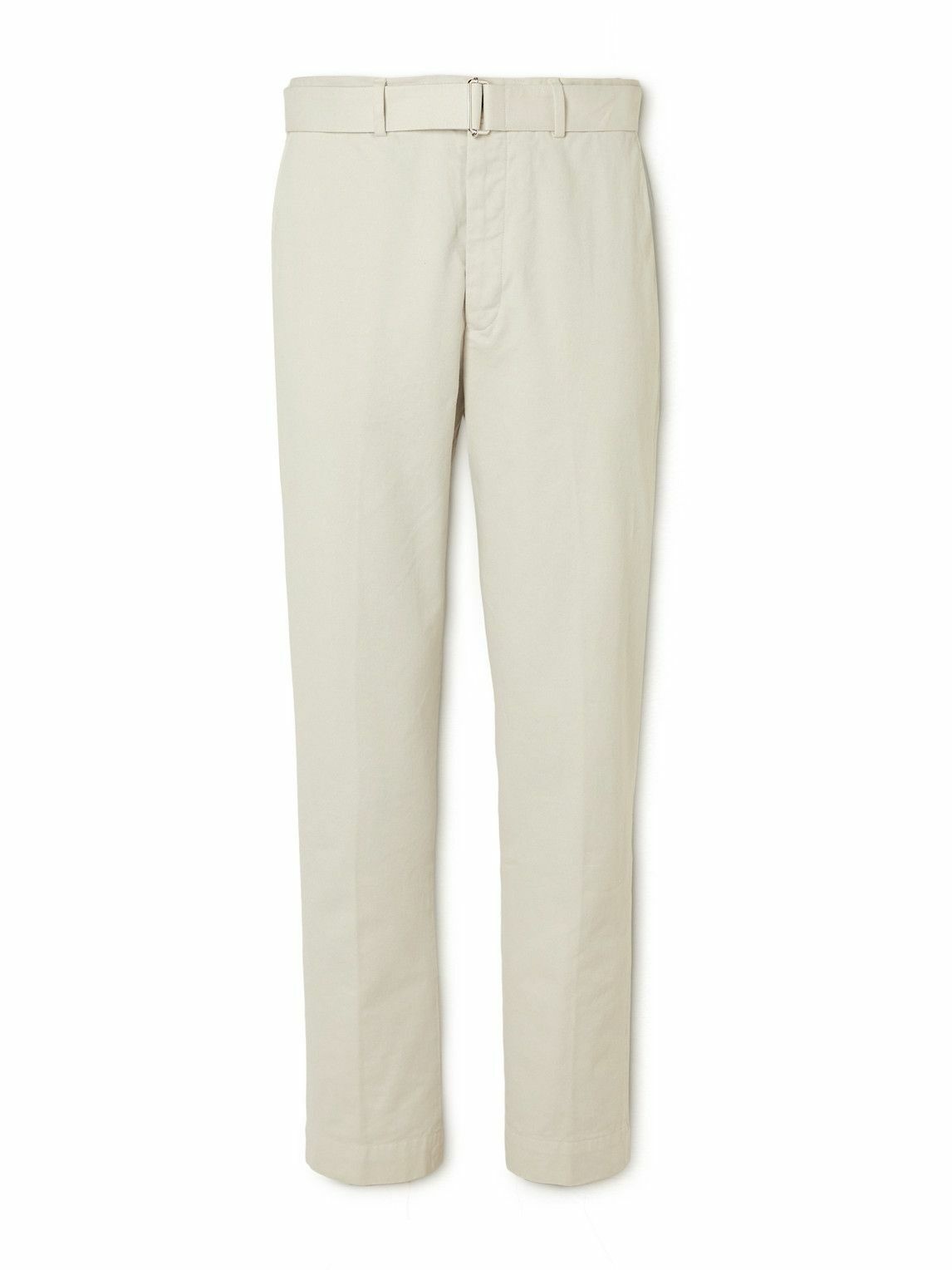 Officine Générale - Straight-Leg Belted Cotton-Twill Trousers ...
