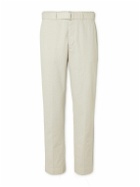 Officine Générale - Straight-Leg Belted Cotton-Twill Trousers - Neutrals