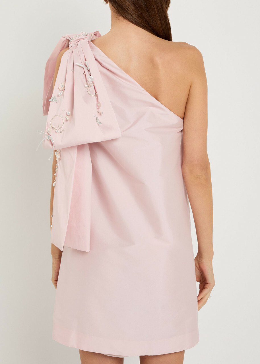 Bernadette Winnie Bow-embellished Taffeta Mini Dress Light Pink