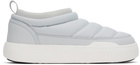 Moon Boot Gray & White Park Soft Nylon Loafers