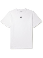 Marine Serre - Logo-Embroidered Organic Cotton-Jersey T-Shirt - White