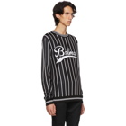 Balmain Black Striped Logo Sweater