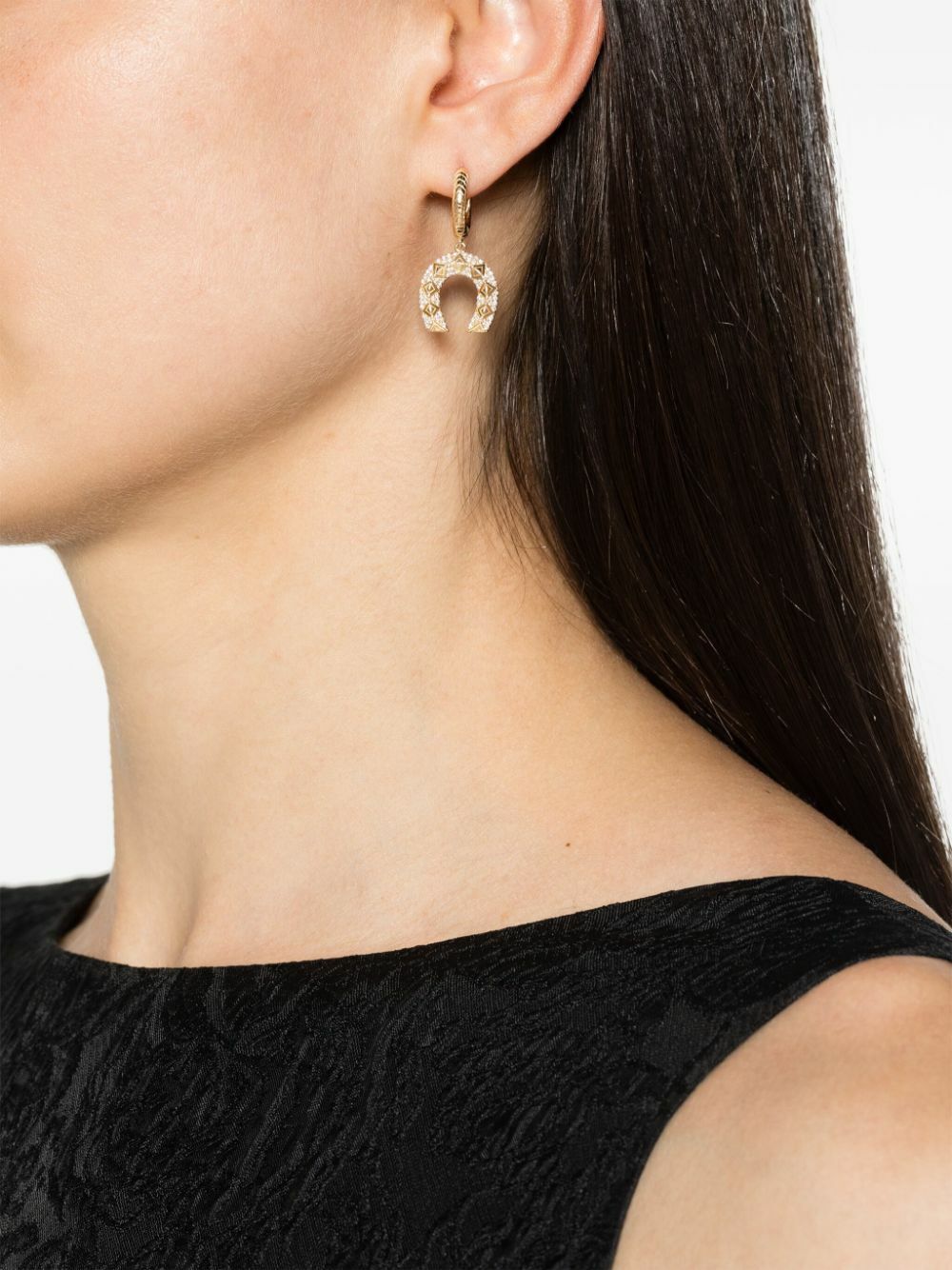 Harwell Godfrey 18K Yellow Gold Horseshoe Hoop Earrings