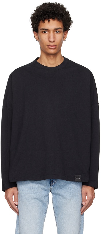 Photo: Calvin Klein Black Relaxed Fit Long Sleeve T-Shirt