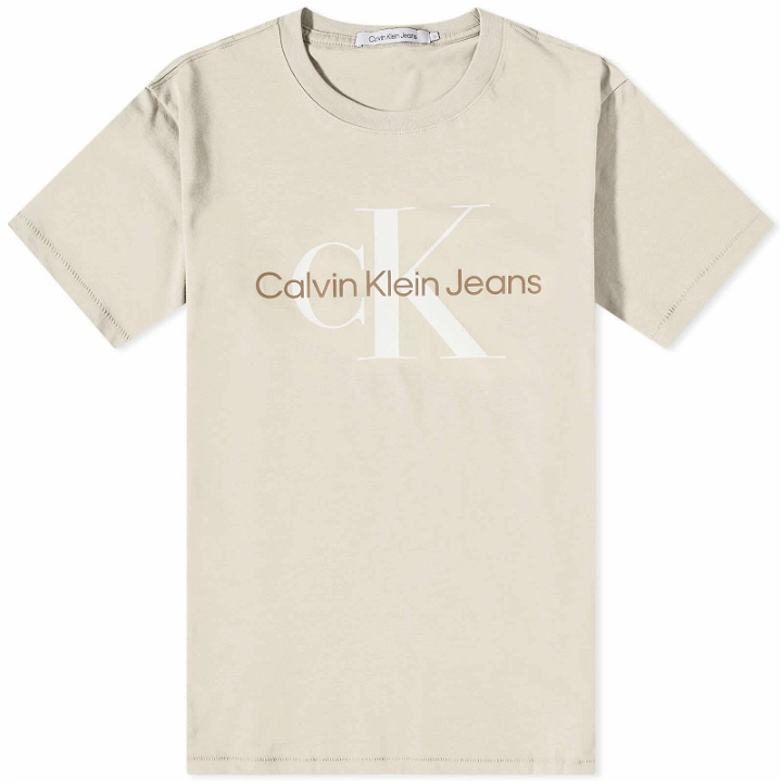 Photo: Calvin Klein Men's Monologo T-Shirt in Classic Beige