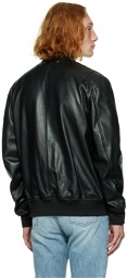 PS by Paul Smith Black Bomber Leather Jacket