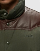 Schott Nyc Doudoune Avec Empiecement En Cuir Green - Mens - Down & Puffer Jackets