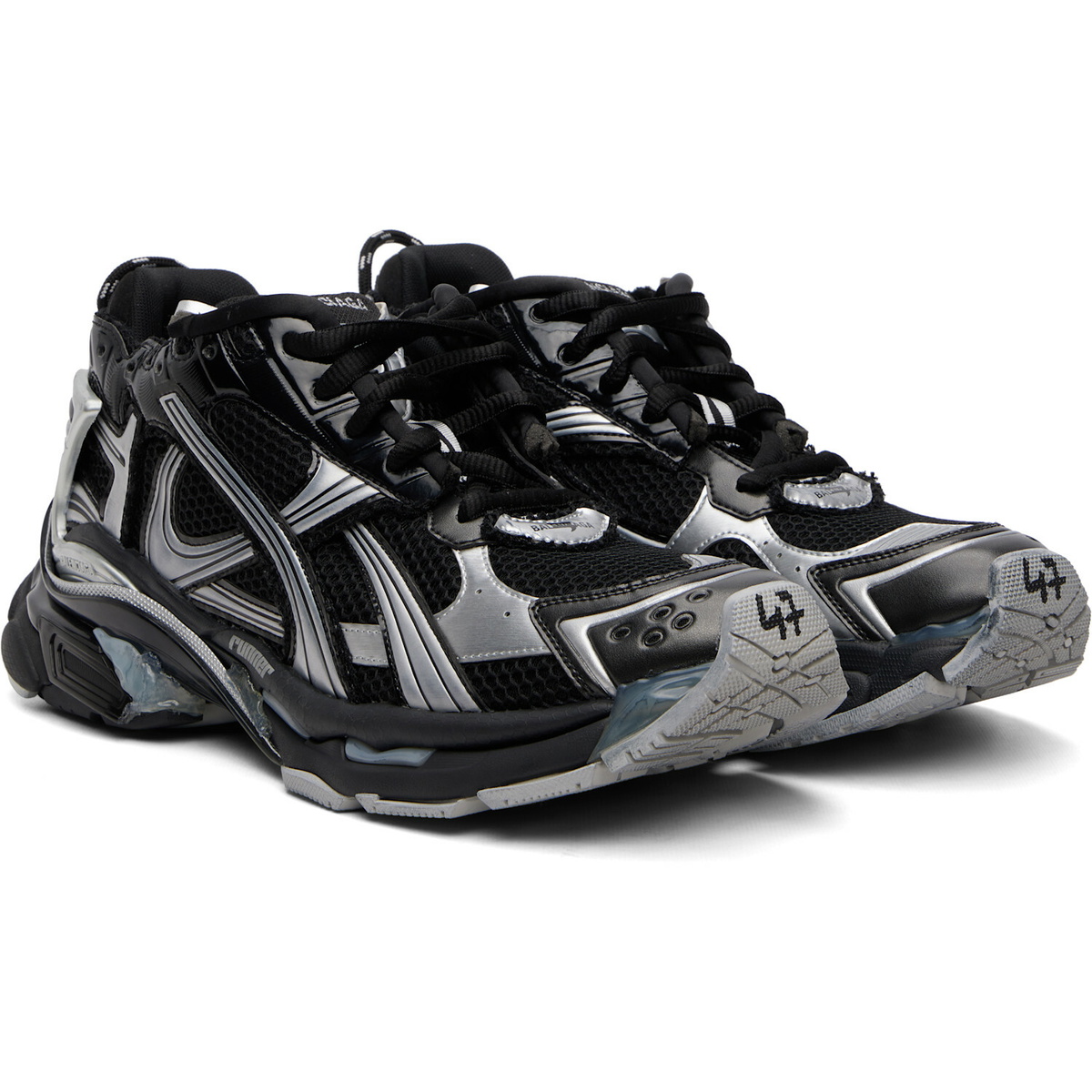 Balenciaga Black & Silver Runner Sneakers