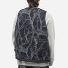 Norbit by Hiroshi Nozawa Men's Horn Tree Print Wool Boa Vest in Navy