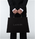 Lanvin - MM logo leather-trimmed canvas tote bag