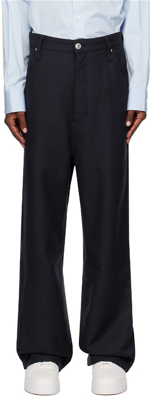 Photo: AMI Alexandre Mattiussi Navy Baggy Fit Trousers