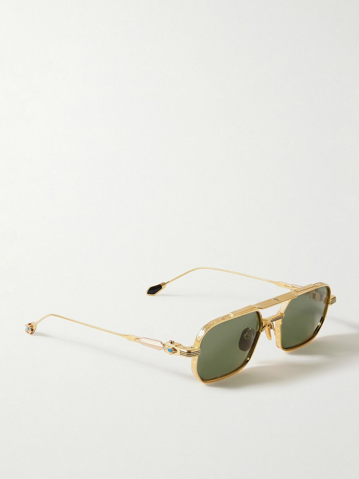 Jacques Marie Mage - Last Frontier VI Deaver Aviator-Style Gold-Tone Sunglasses