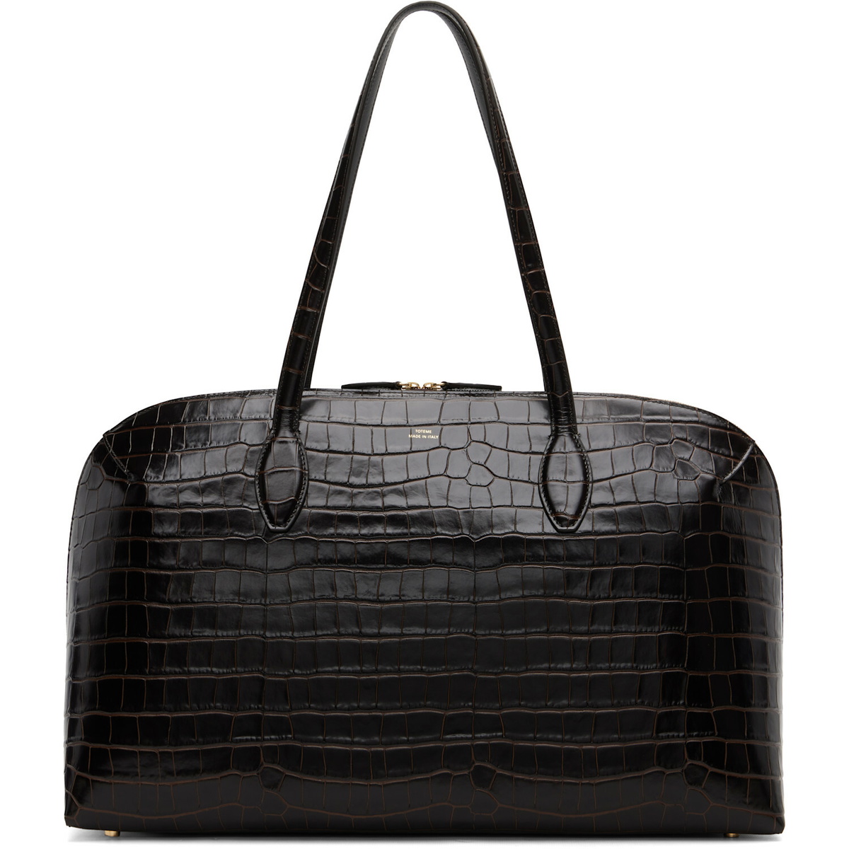 TOTEME Brown Croco-Embossed Day Tote