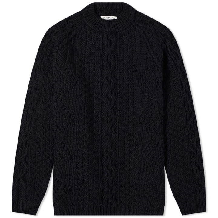 Photo: Maison Margiela Distressed Aran Crew Knit