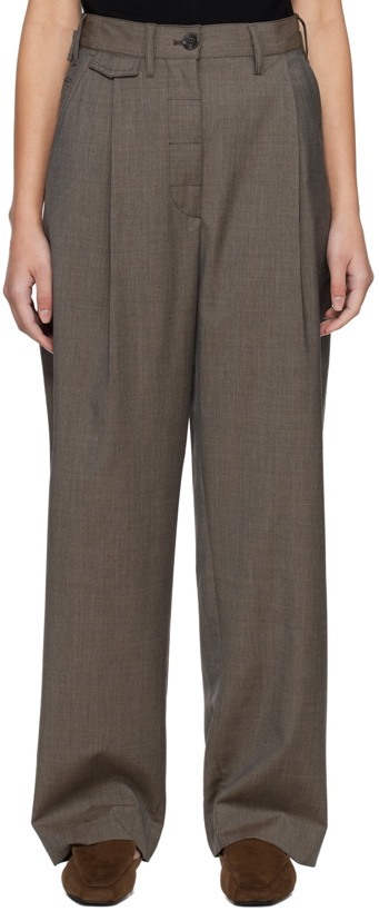 Photo: Totême Brown Straight-Leg Trousers