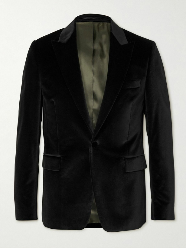 Photo: Paul Smith - Slim-Fit Cotton-Velvet Tuxedo Jacket - Black